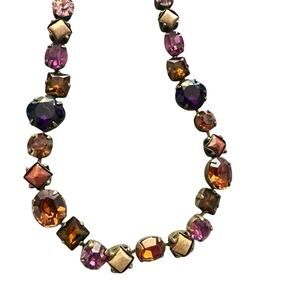 Sorrelli Crystal Tennis Style Necklace Brass Tone